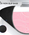 XL Gaming Mouse Pad 31.5 By 11.8 Inches With Non Slip Rubber Base And Stitched Edges, Pink Topographic Print
