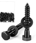 Heavy Duty Quarter Inch By One And A Half Inch Hex Lag Bolts Set Of 50 Screws And 50 Washers In 304 Stainless Steel With Black Finish