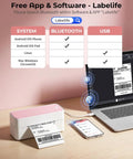 Bluetooth Thermal Label Printer For 4x6 Shipping Labels, Wireless, Small Biz Ready, Pink Color, Works With iPhone Android