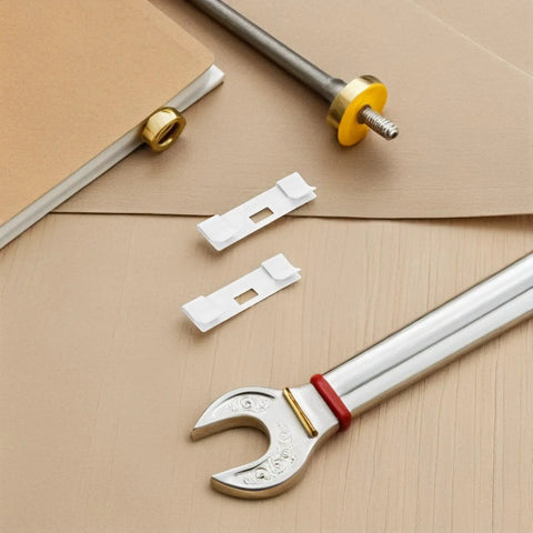Vertical Blind Repair Kit With Metal Vane Saver Clips 24 Replacement Slats for window shades, including tools and clips, on display