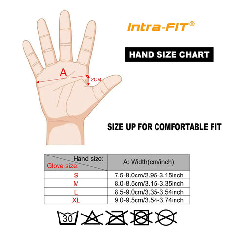 Hand size chart for Waterproof And Breathable Extrication Glove With Superior Barrier And Liner Retention For Full Dexterity EN 388 2016 3X44EP Size Large Rescue Gear Built For Tough As Nails Worksite Ready, showing dimensions for sizes S to XL.