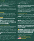 Back label of Outdoor Ready Water Based Topcoat 450 For Exterior Wood Semi Gloss UV Protected Finish 1 Gallon detailing usage instructions and warnings.