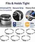 Six Pack 2 Inch Stainless Steel Worm Gear Hose Clamps For PVC Pipe Caps Fits 2.25 To 2.6 Inches Rustproof Reusable Repair Parts