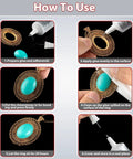Steps to use Ultra Sticky Jewelry Glue For Metal And Stone 2 Pack 10ml Bead Adhesive Super Glue For Rhinestones Diamonds And Metal Crafts Nail And Fabric Repair Fast Set Clear Bond.