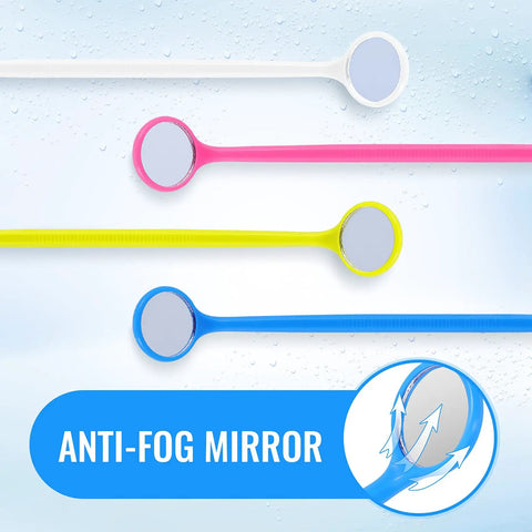 Disposable Dental Inspection Mirrors 40 Count With Anti Fog 6.3 Inch Handles Mouth Mirror For Teeth Check Oral Care Tools For Dentist Household And Home Use Four Color Set, anti-fog mirrors