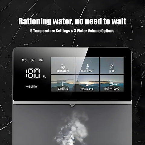 Wall Mounted Instant Heat Office Water Cooler With Touch Screen And 5 Temperature Levels Plus 4th Level Water Volume Control