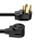 1.5 Foot Welder Adapter Cord 4 Prong NEMA 14-30P to 6-50R 240V Heavy Duty STW 10AWG 3C 12,500 Watt Power Cable connectors.