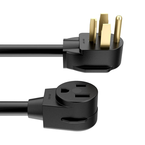 1.5 Foot Welder Adapter Cord 4 Prong NEMA 14-30P to 6-50R 240V Heavy Duty STW 10AWG 3C 12,500 Watt Power Cable connectors.