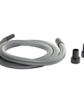 Heavy Duty 10 Foot Extra Long Shop Vac Extension Hose With Two Universal Tank Adapters And 1.25 Inch Curved End laid out for cleaning.