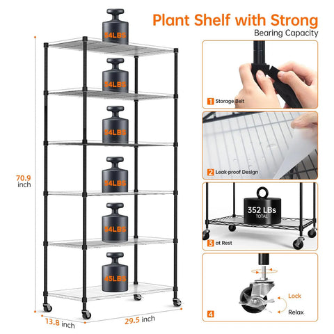 Straight Up Sweet Diy Plant Stand With Built In Led Grow Light Adjustable Wire Shelving For Custom Layering And Kickin Fresh Indoor Garden Organization Setup