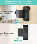 No-Drill Doorbell Mount For Newest Video Doorbell Camera, Anti-Theft 360-Degree Protection shown installed on door