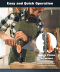 Man using Hand Drill With Keyless Chuck Three Eighths Inch Capacity Cast Steel Body 13-Piece Bit Set on wood