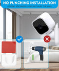 Adhesive Wall Mount Bracket For Blink Mini Indoor Camera No Drill No Screws Damage-Free Easy Install 2 Pack Stick-On Shown in Living Room