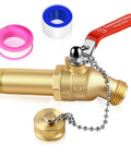 Heavy Duty Full Port Water Heater Drain Valve Three Quarter Inch NPT Inlet To Three Quarter Inch GHT Outlet Lead Free Brass