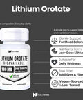 Lithium Orotate Supplement 130 Mg Per Tablet 200 Vegetarian Tablets High Bioavailability Trace Mineral For Mood Brain And Memory Support Non GMO Gluten Free Made In USA bottle front view