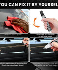 Steps for using Grey Car Touch Up Paint Pen For Scratches And Chips Automotive Scratch Repair Kit And Auto Scratch Remover