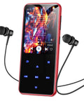 64GB MP3 Player With Bluetooth And Built In Speaker M3 2.4 Inch Portable Music Player with earbuds attached