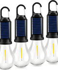 4 Pack Solar Camping Lanterns Portable LED USB Rechargeable Emergency Lights For Indoor And Outdoor Use Power Outages Hiking
