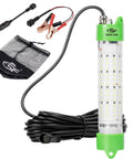Underwater Green Light For Night Fishing And Fish Attracting 12V Submersible 100W 13000 Lumen IP68 Dock Boat Ice Kayaks includes plugs.