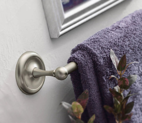 Yorkshire 18 Inch Towel Bar In Chrome 5318CH Sleek Durable Bathroom Hardware with High Shine Finish, wall-mounted with towel