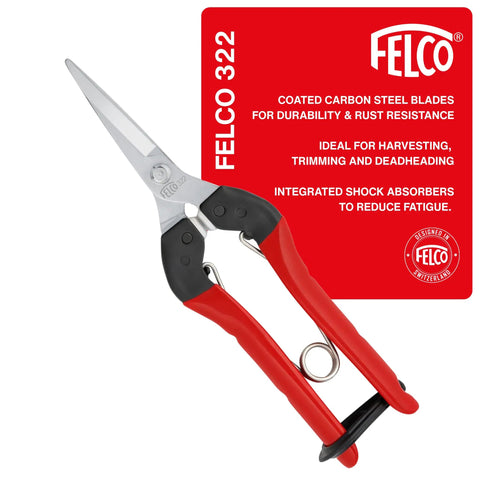 Pruning Snips 9.84 Inch Garden Clippers With Curved Blade And Rounded Tip For Precision Trimming And Long Reach Chromed Blade