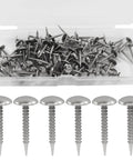 Sweet Mini Silver Upholstery Tacks 100 Piece Set For Furniture Makeovers And Craft Fixes Featuring Threaded Legs in storage box.