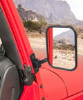 Doors Off Side View Mirror Kit For Wrangler TJ JK JKU 1997 2018 Easy Install No Vibration Or Wobble side mirror in red Jeep