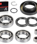 Rear Differential Bearing Seal Kit for Rubicon 500 TRX500FA FGA and Foreman 450 TRX450FE FM and Foreman 400 TRX400FW 2001 2004 ATV Repair Kit with Heavy Duty Seals for Long Lasting Gear Case Protection, showing bearings, seals, and box