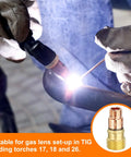 Gas Lens Collet Body 17GL116 One Sixteenth Inch TIG Welding Torch Consumables Kit, WP17 WP18 WP26 Series in use