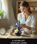 Gladiolus Flower Building Set From Bloom Up Series Dope Home Decor Kit With Realistic Gladiolus Stems And Bud Accents For Calming Creative Build And Eye Catching Vibe NF10332, woman assembling floral decor