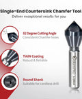 ColumPRO countersink tool, 1/2-inch shank, TiAlN-coated cobalt, 82-degree single-end chamfer bit
