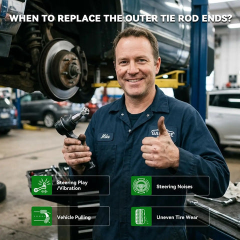Front Outer Tie Rod End Set For F150 2004 2008 And Lincoln Mark LT 2006 2008 Direct Replacement For OE ES3691 4L3Z3A130CA SBES3691, mechanic holding tie rod end in shop