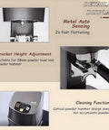 Deadly Smooth Auto Fill Digital Pressure Gauge Automatic Espresso Tamper With Quick Adjust Head Knock Out Perfect Shots Using This Slick 58mm Coffee Tamping Machine Built Solid For Real Barista Crews showing metal sensing and height adjustment features.