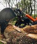 Mechanical Backhoe Thumb Attachment For Excavators Bolt On 5 Position Adjustable Thumb handling logs on job site