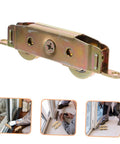 Heavy Duty Barn Door Roller Kit Includes Two Rock Solid Aluminum Sliding Pulley Wheels, showcasing aluminum wheel and installation process.