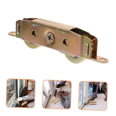 Heavy Duty Barn Door Roller Kit Includes Two Rock Solid Aluminum Sliding Pulley Wheels, showcasing aluminum wheel and installation process.