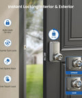 Keyless Entry Door Lock With Keypad And Handle, Hassle Free No Key Needed Digital Smart Knob For Front Door And Bedroom on door