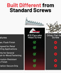 Kickass Number 10 X 1 Inch Zinc Plated Pancake Head Screws With Square Drive, 250 Pack features flush finish for metal applications.