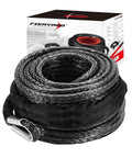 Synthetic Winch Rope For Off Road Vehicles 3/8 Inch 85 Ft 26500 Lbs Tensile Strength UHMWPE Cable With Protective Sleeve coiled