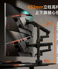 Rock Solid No Drill Desktop Monitor Mount for Versatile Inverted Display Positioning with dual monitor setup and sleek black finish.