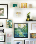 Various framed art on a wall using Heavy Duty Large Picture Hanging Strips 32 Adhesive Strips 16 Pairs No Nails No Damage Wall Hangers For Posters And Frames Up To 24 By 36 Inches Refill Compatible Sticky Picture Hangers