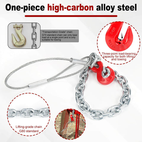 Heavy Duty Fence Post Removal Tool With 7100 Lb Pull Capacity, Galvanized Cable And Chain, works with jack or lever for 4x4 posts