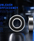 Close-up of 6200-2RS Deep Groove Ball Bearing 10X30X9mm featuring double rubber seals for machinery repair.