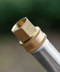 Heavy Duty Brass Garden Hose Adapter 3/4 GHT Female To 1/2 NPT Female Swivel Connector GHT To NPT Brass Fitting For Easy Leak Free Hose Setup And Pipe Thread Conversion, close-up