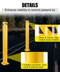 Heavy Duty Steel Safety Bollards Industrial Yellow Powder Coat Includes Anchor Bolts on roadside enhancing visibility.