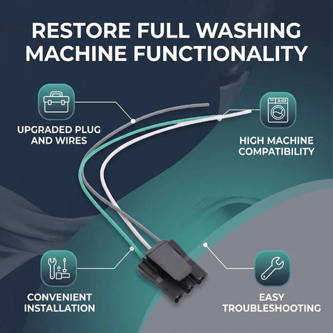 Upgrade Your Laundry Game With This Premium Washer Lid Switch Connector Wire Harness, featuring upgraded plug and wires for easy installation.