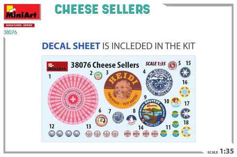 Cheese Sellers 1 35 Scale Model Kit Unpainted And Unassembled For Dioramas And Collectors 14 Plus decal sheet included