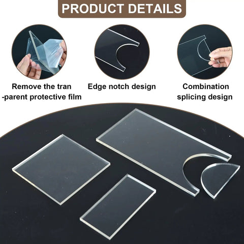 Legit Heavy Duty Clear Acrylic Couch Wall Spacers and Bed Stops for Smooth Sofa Gliding with edge notch design.