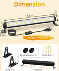 40W LED Shop Lights With 6 Foot Cord And Easy Switch 5400 Lumens Daylight 6000K Crankin Bright Plug In Garage Light, dimensions shown