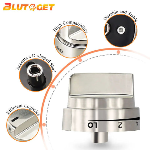 Detailed view of Universal LG Stove Knob Replacements Kit Fits LRG3095ST And LDG3036ST AEZ72909008, durable metal with smooth dial